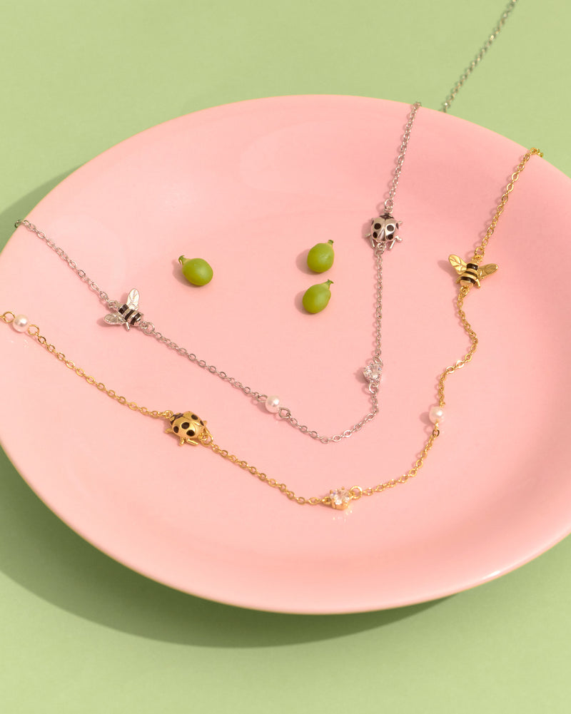 YVIS Busy Bugs Brass Necklace - Harvest Collection