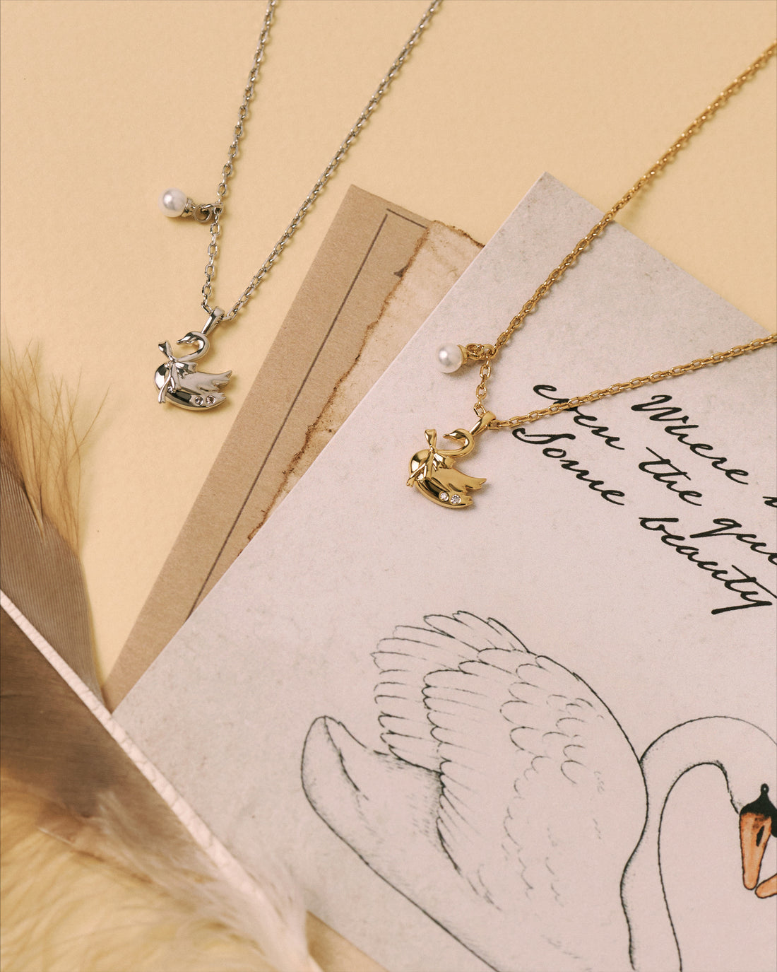 YVIS Odette Brass Necklace - Swanlake Collection