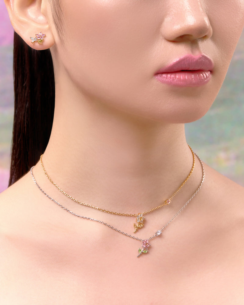 YVIS Floret Brass Necklace - Posy Collection hover