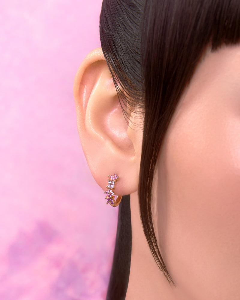 YVIS Iris Brass Hoop Earrings - Posy Collection hover