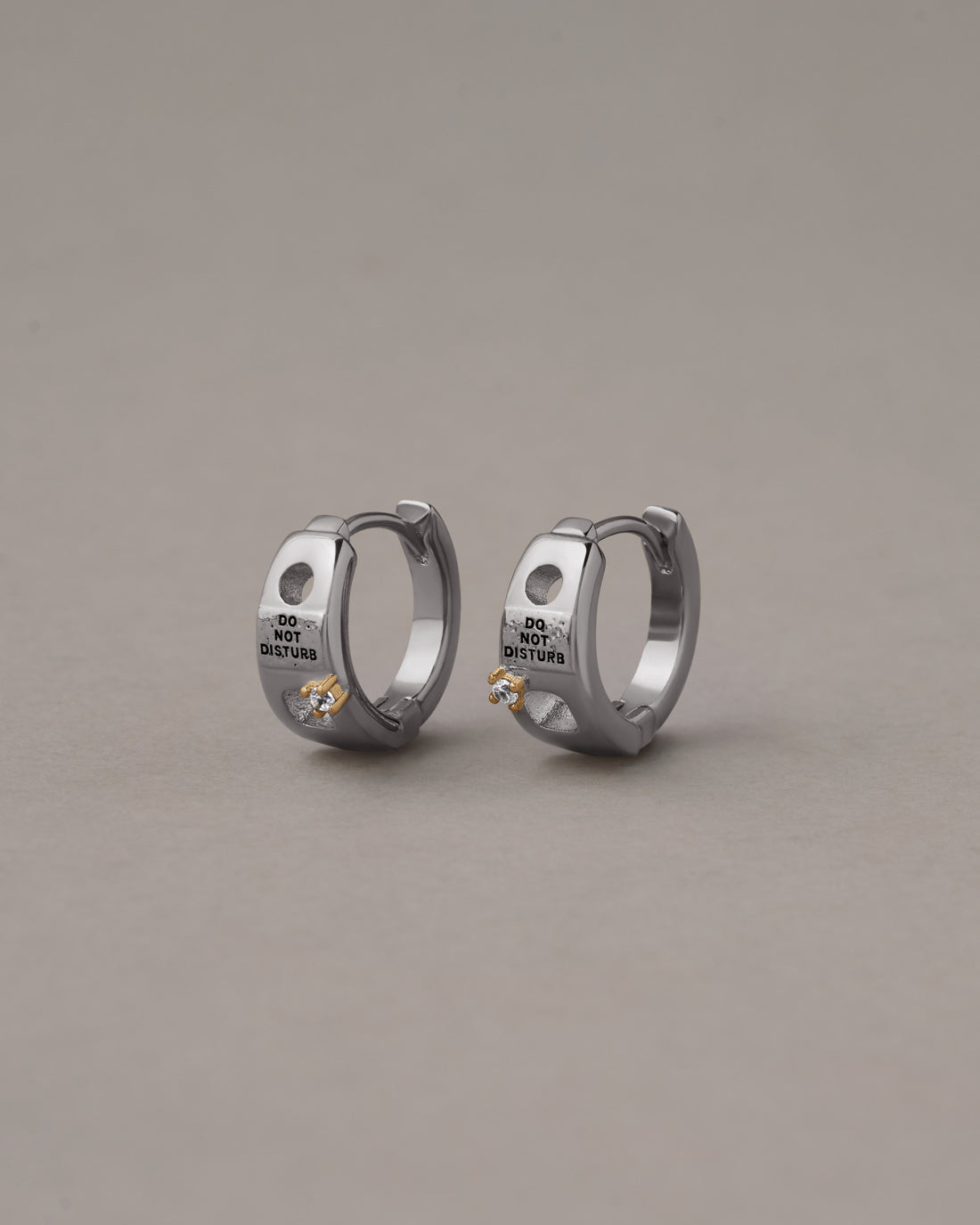 YVIS Do Not Disturb Brass Hoop Earrings - YVIS x PAT CHAYANIT Emotional Support Centre