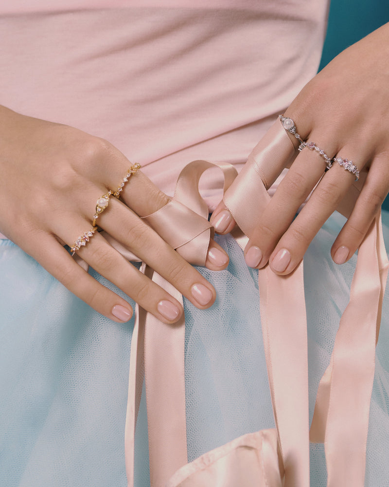 YVIS Moonlit Brass Ring - Swanlake Collection hover