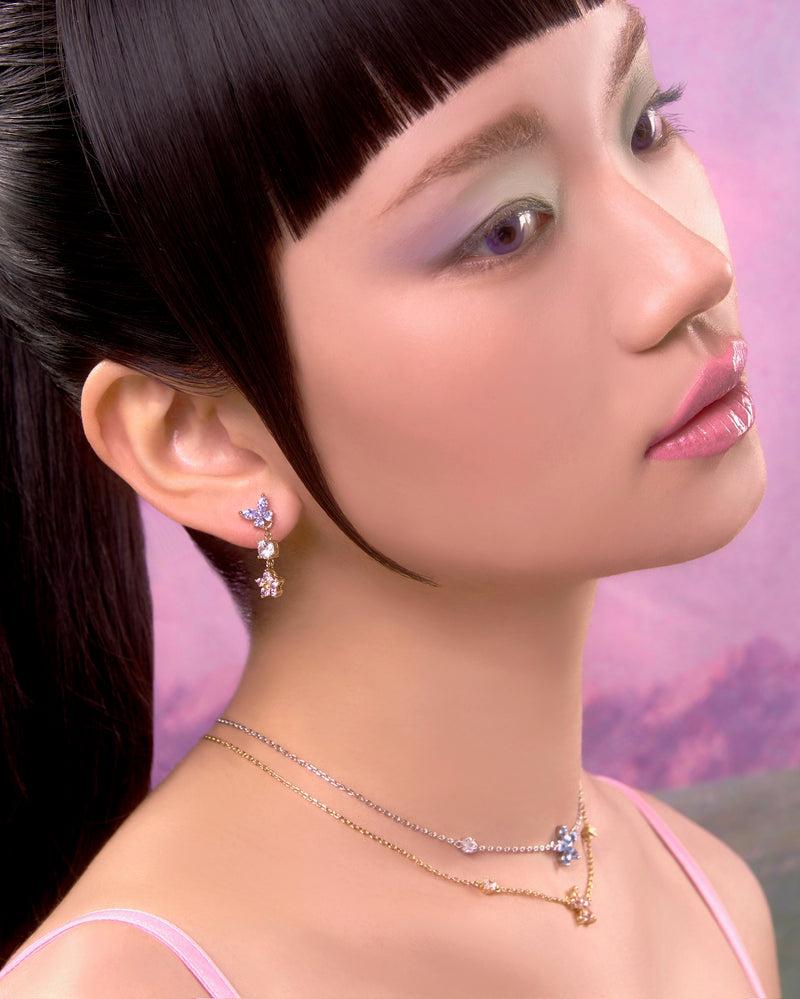 YVIS Jewel Winx Brass Drop Earrings - Posy Collection hover