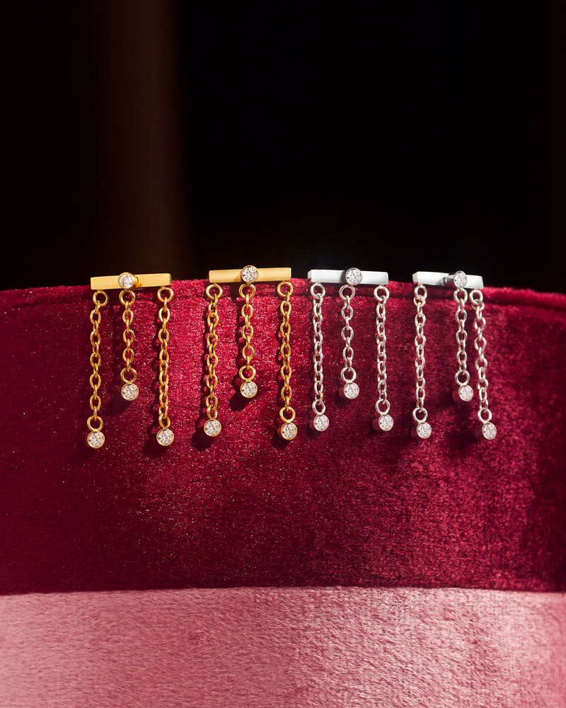 YVIS Ornamental Backdrop Stainless Steel Earrings - YVIS X FABRIQUE