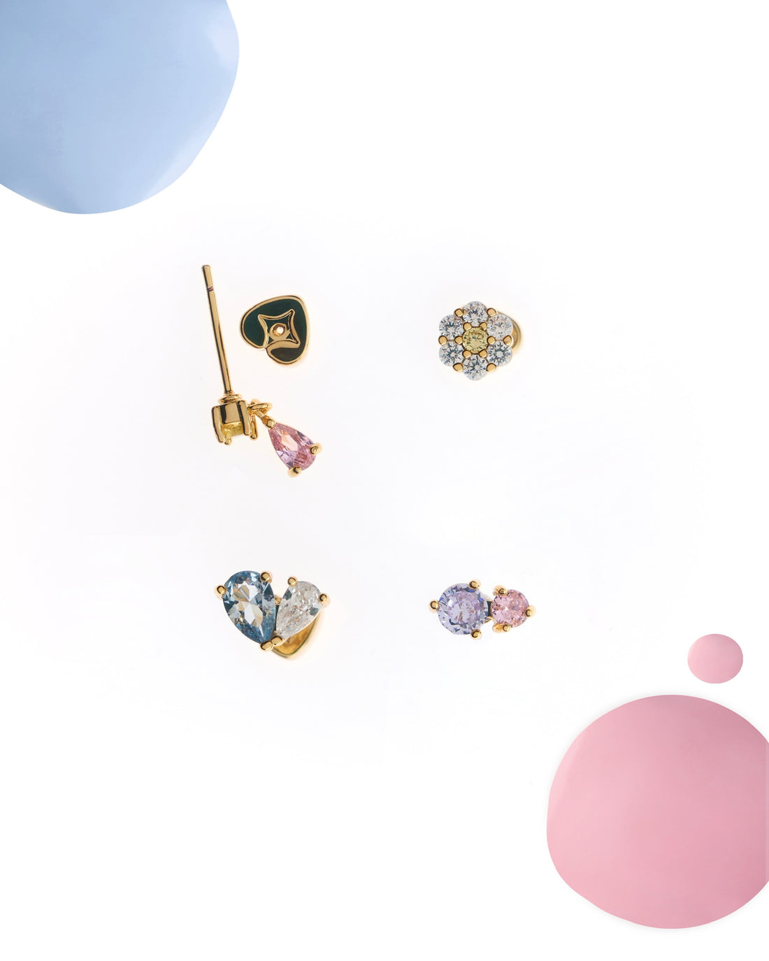 YVIS Canvas Stud Set Brass Earring - Palette Collection