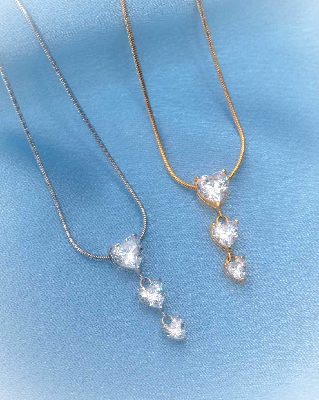 YVIS Heart Cascade Stainless Necklace - Luminous Love Collection