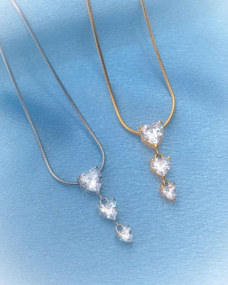 YVIS Heart Cascade Stainless Necklace - Luminous Love Collection