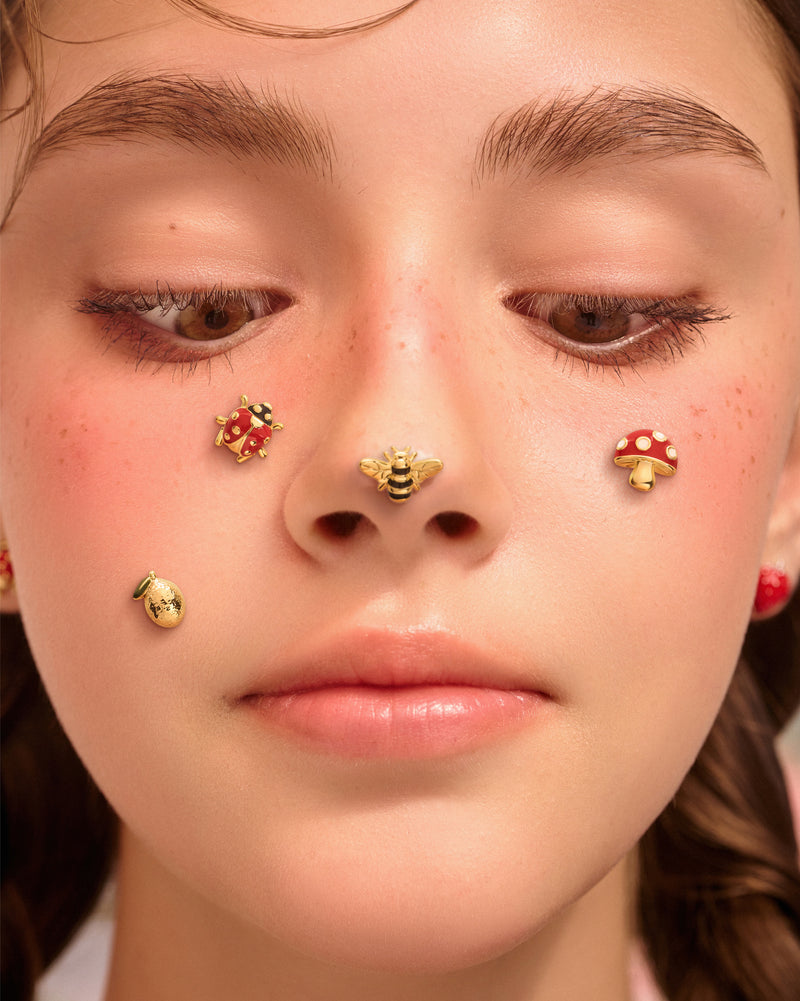 YVIS Farm Folks Brass Stud Earrings Set - Harvest Collection hover