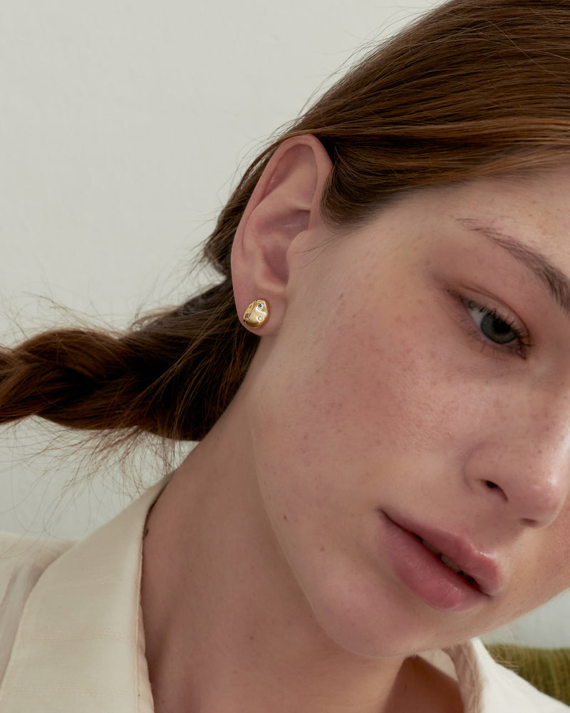 YVIS Coaster Brass Stud Earrings - FUNDAMENTAL Mitr X YVIS hover
