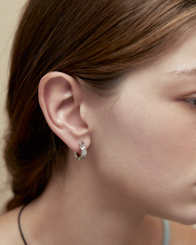YVIS Crease Brass Hoop Earrings - FUNDAMENTAL Mitr X YVIS hover