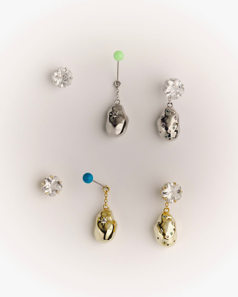 YVIS Baroque Illusion Stud Brass Earring - YVIS X Bunny Pretty Demand