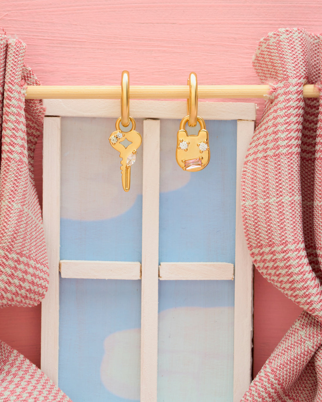 YVIS House Key Brass Hoop Earrings - Casa Collection