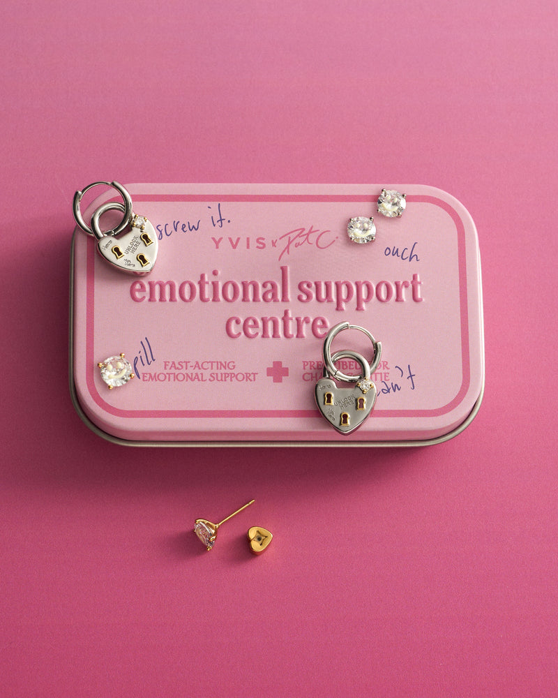 YVIS No Entry Brass Hoop Earrings - YVIS x PAT CHAYANIT Emotional Support Centre