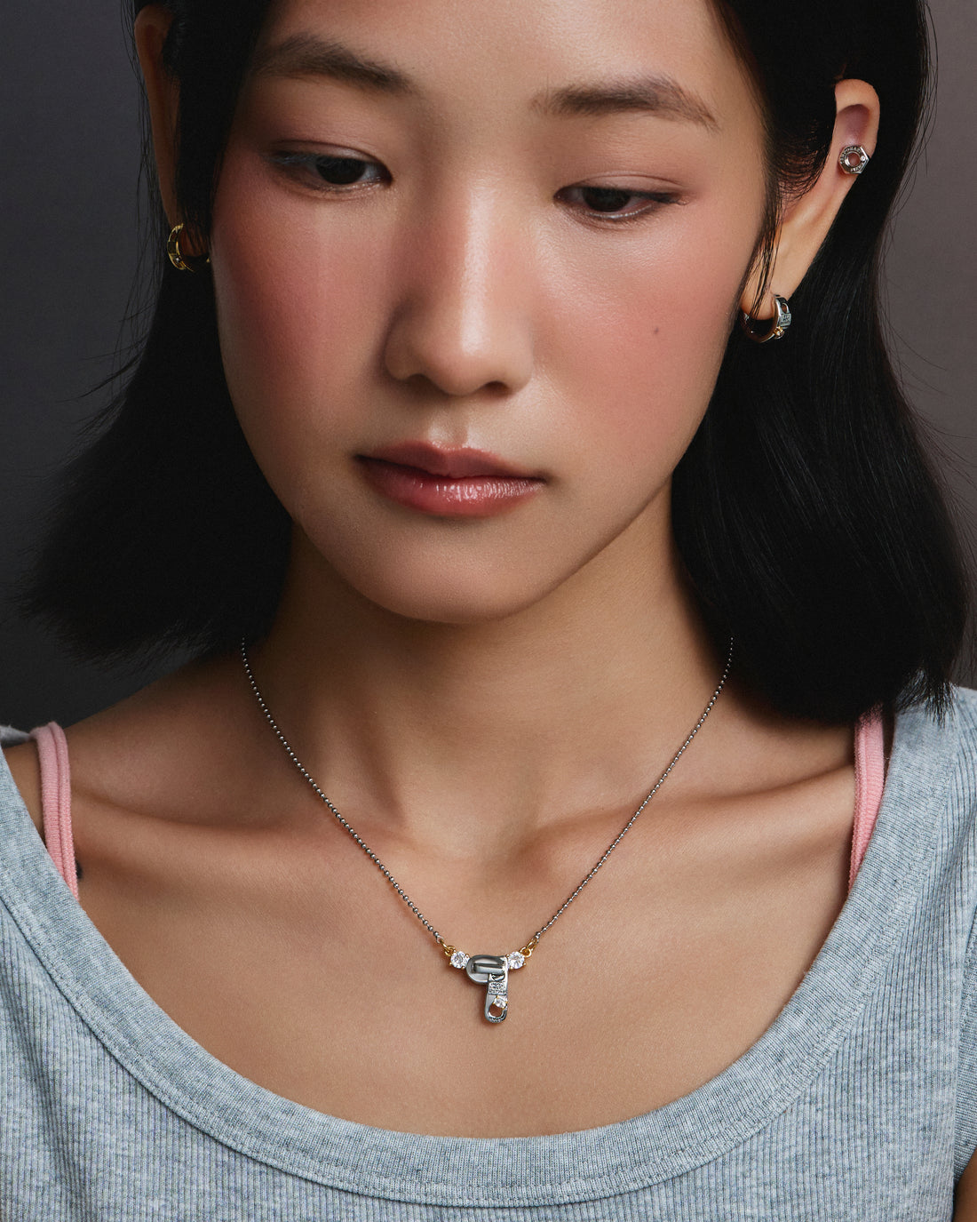 YVIS Zip Brass Necklace - YVIS x PAT CHAYANIT Emotional Support Centre
