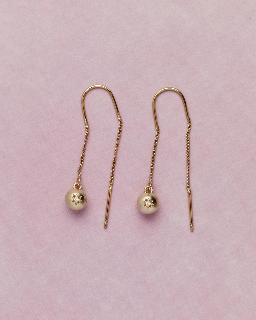 YVIS Pitcher Brass Threader Earrings - FUNDAMENTAL Mitr X YVIS