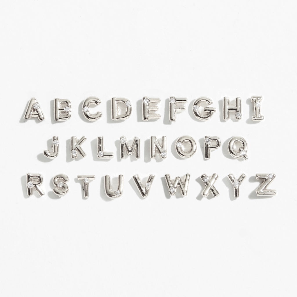 Alphabet Gem Stud (Silver)