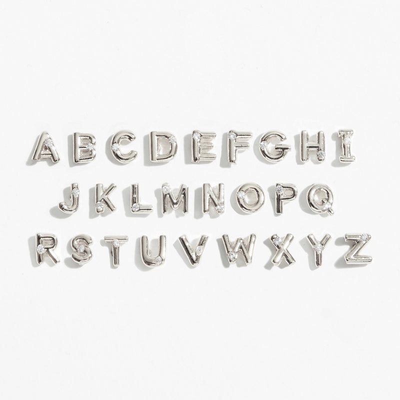 Alphabet Gem Stud (Silver)