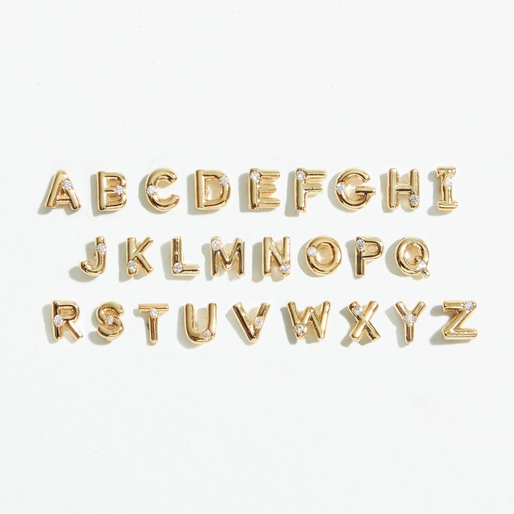 Alphabet Gem Stud (18k Gold)