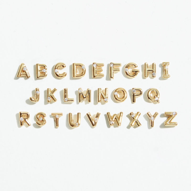 Alphabet Gem Stud (18k Gold)